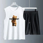 Men's Tank Top Sets 2026 Summer Quick drying jogging suit seaside Breathable  beach running sports oversize sports two-piece
