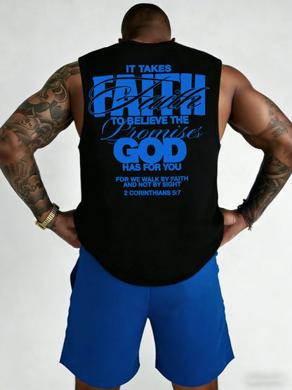 Men's Printed Sleeveless Tank Top and Shorts Set: Casual, Sports, and Leisure Summer Outfits