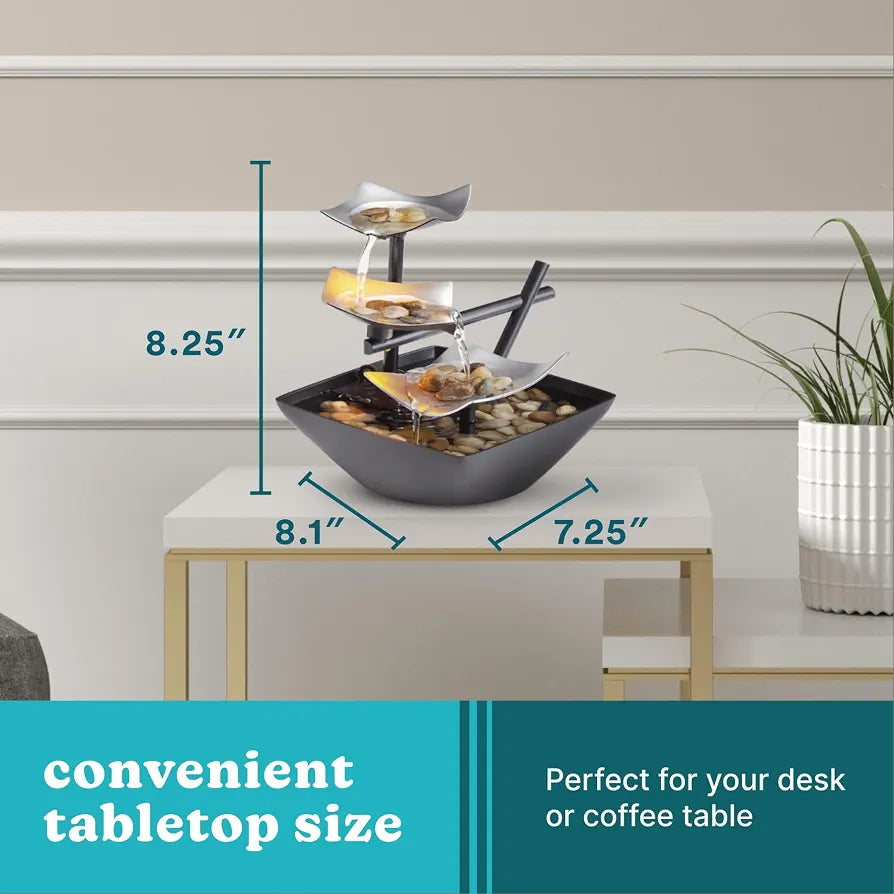 Homedics Tabletop Water Fountain, Home Décor Soothing Sound Machine