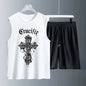 Men's Tank Top Sets 2026 Summer Quick drying sports suits  sports oversize seaside beach  running Breathable drip clothing