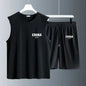 Men's Tank Top Sets 2026 Summer Quick drying 2 piece set beach jogging set crewneck men's suits sports seaside oversize running