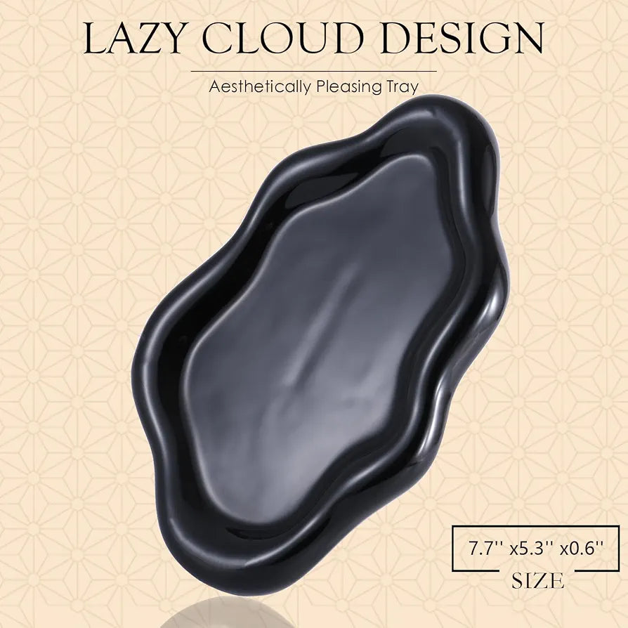 CCINPPY Ceramic Cloud Jewelry Tray Trinket Dish Key Bowl Nightstand Decor