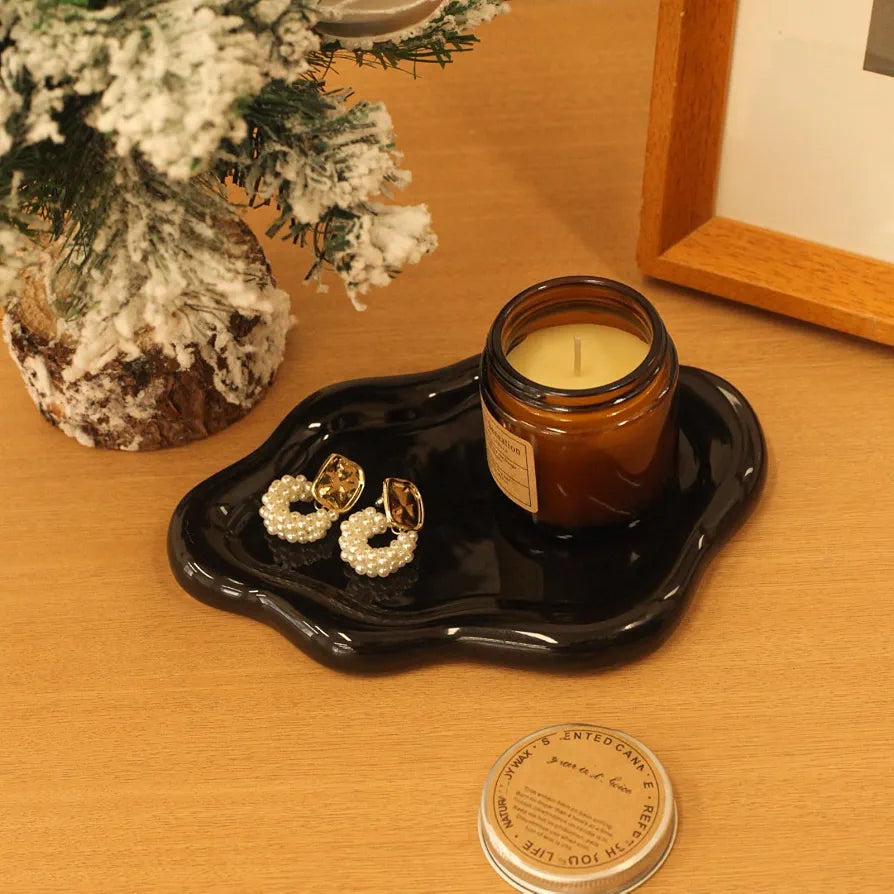 CCINPPY Ceramic Cloud Jewelry Tray Trinket Dish Key Bowl Nightstand Decor