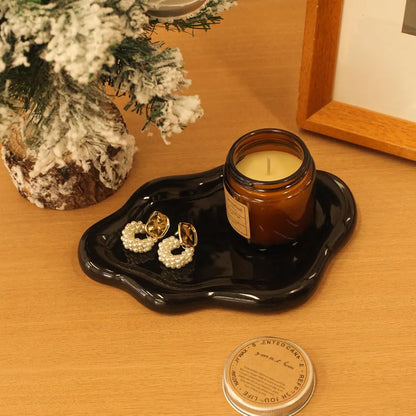 CCINPPY Ceramic Cloud Jewelry Tray Trinket Dish Key Bowl Nightstand Decor