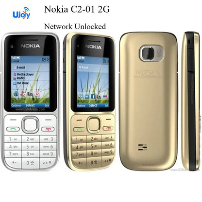 Nokia C2-01 Network Unlocked Mobile Phone 3.15MP Camera 3G  Multi Language Russian Arabic Hebrew Keypad Basic Cellphone